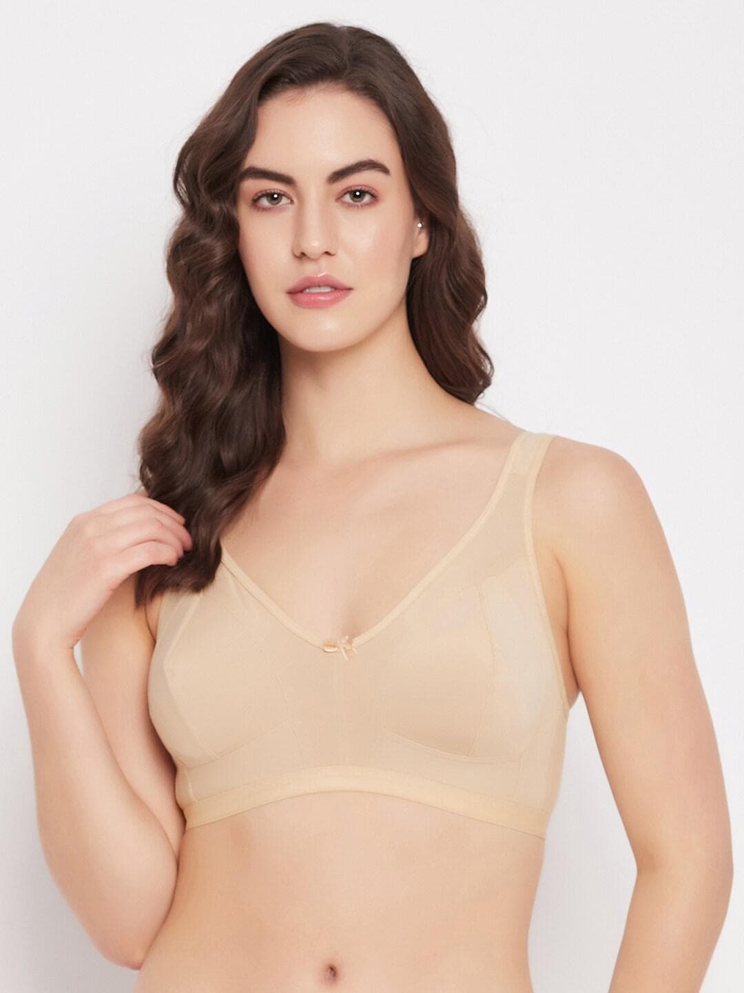 Buy Clovia Beige Non Padded Cotton Full Coverage Bra All Day Comfort - - Apparel for Women