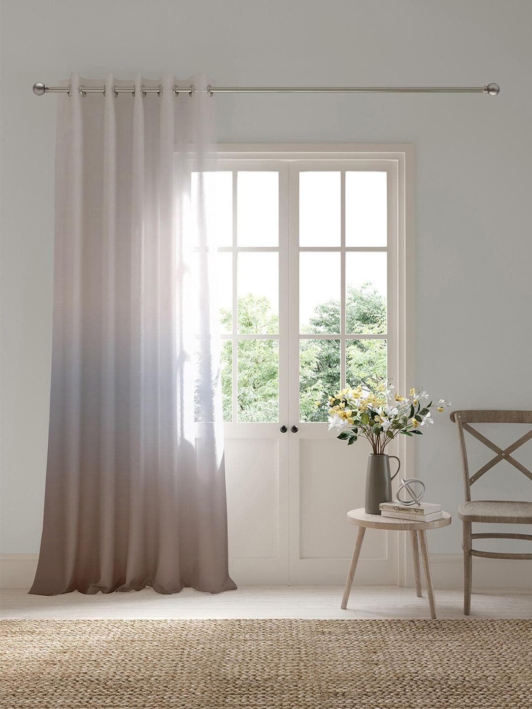 DDecor Blue & Pink Sheer Long Door Curtain