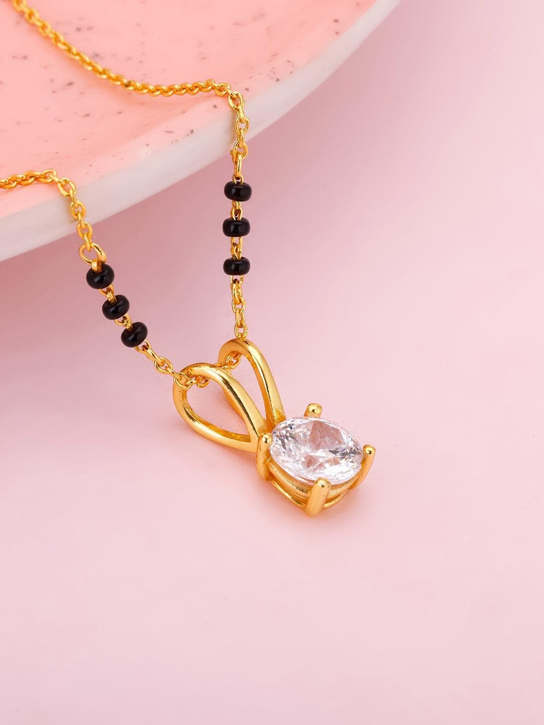 Buy GIVA 925 Silver Golden Forever Moments Gold Plated Studded Mangalsutra - - Accessories for Women
