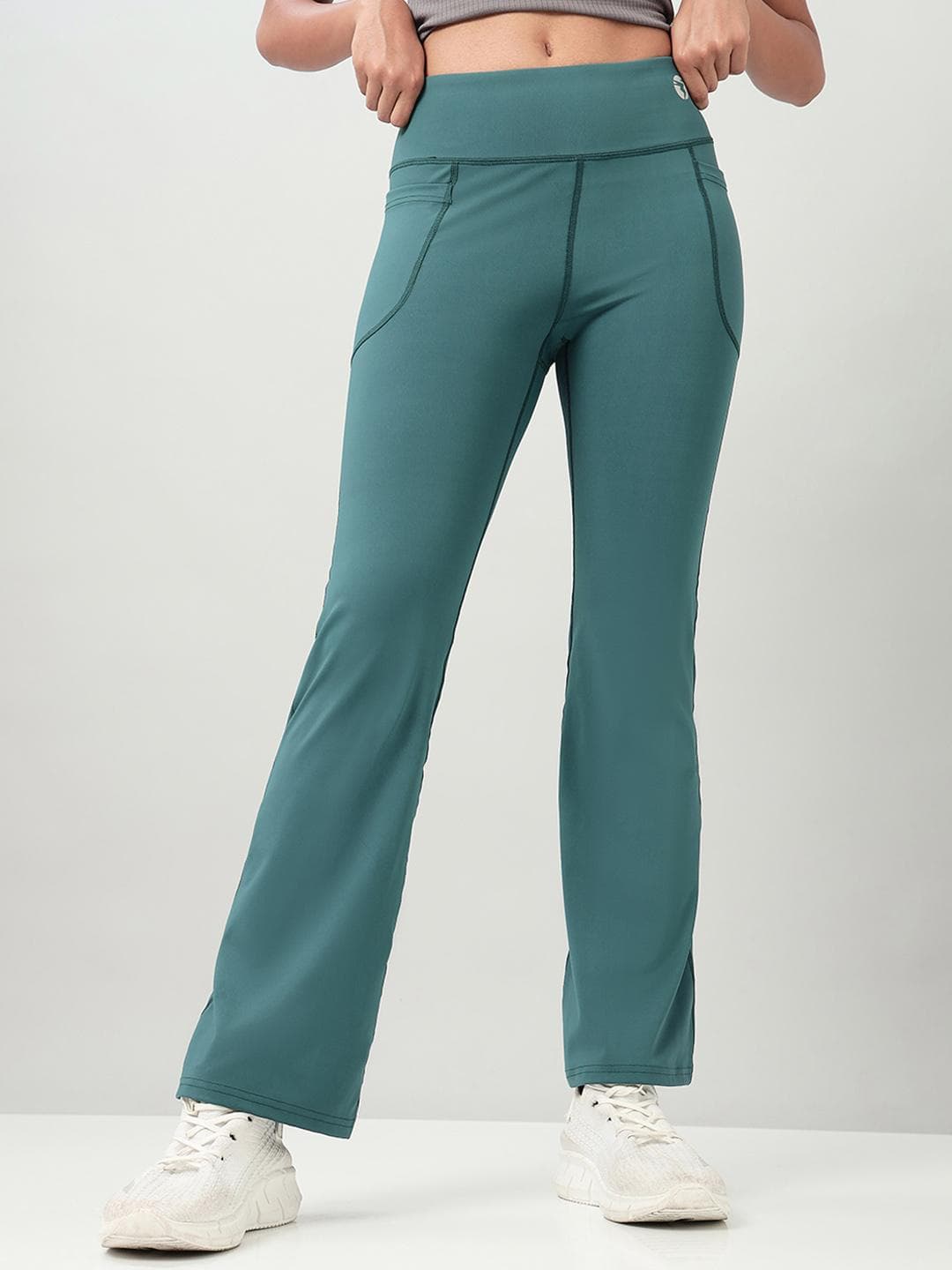 Technosport Women Dry-Fit Flared-Fit Track Pants with Side Pockets