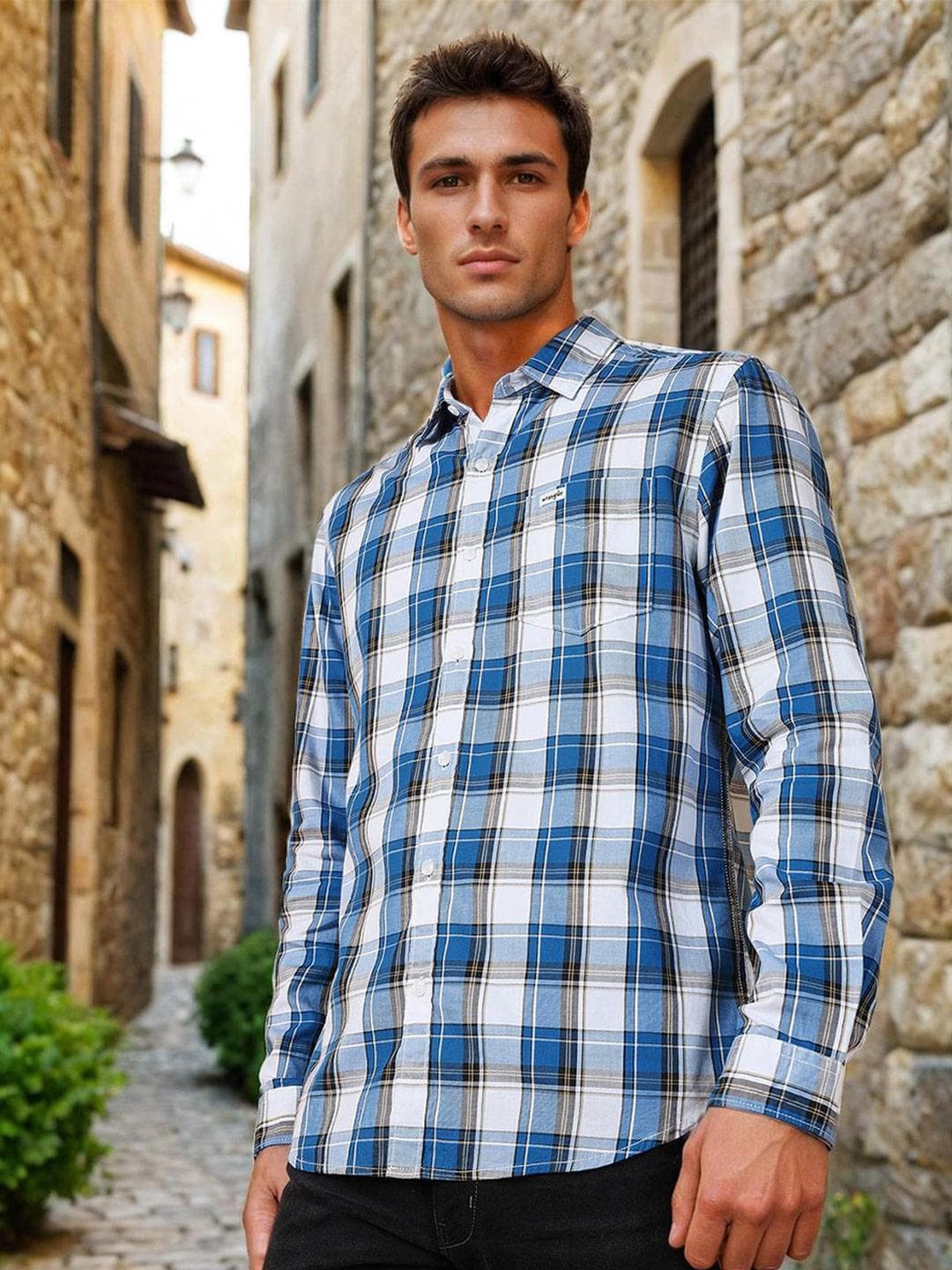 Wrangler Tartan Checked Pure Cotton Casual Shirt