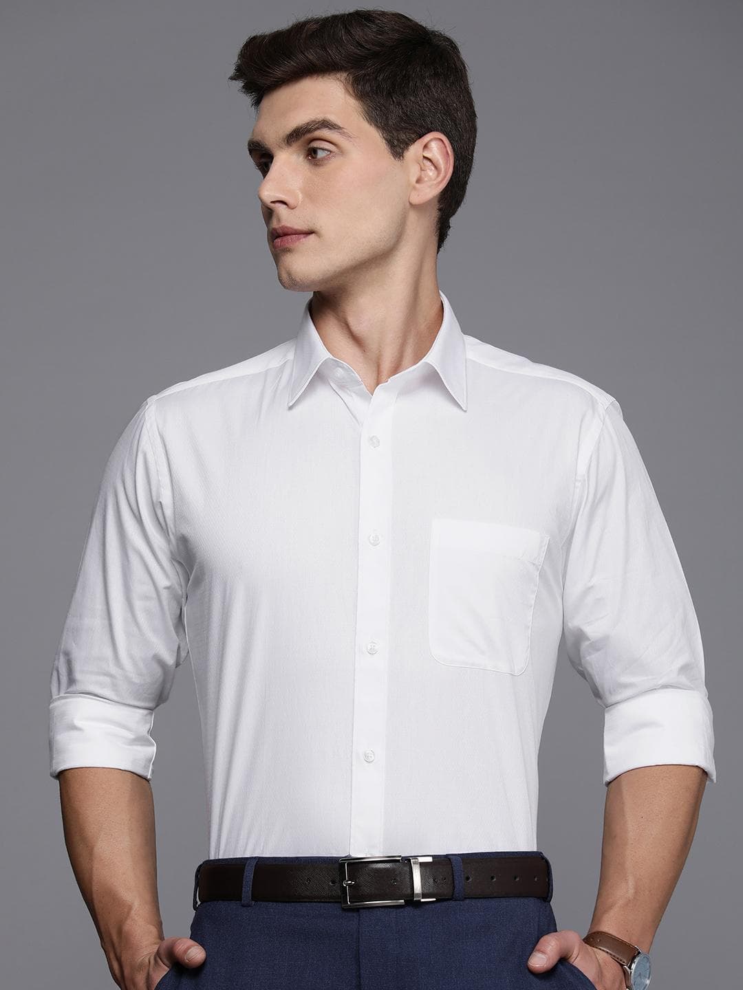 Raymond Pure Cotton Textured Slim Fit Formal Shirt