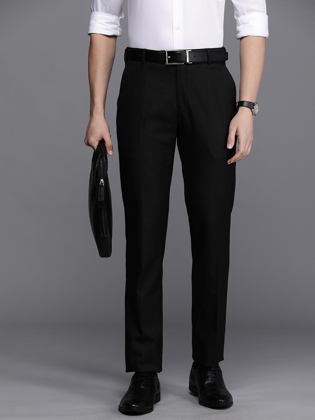 Raymond Men Checked Slim Fit Formal Trousers