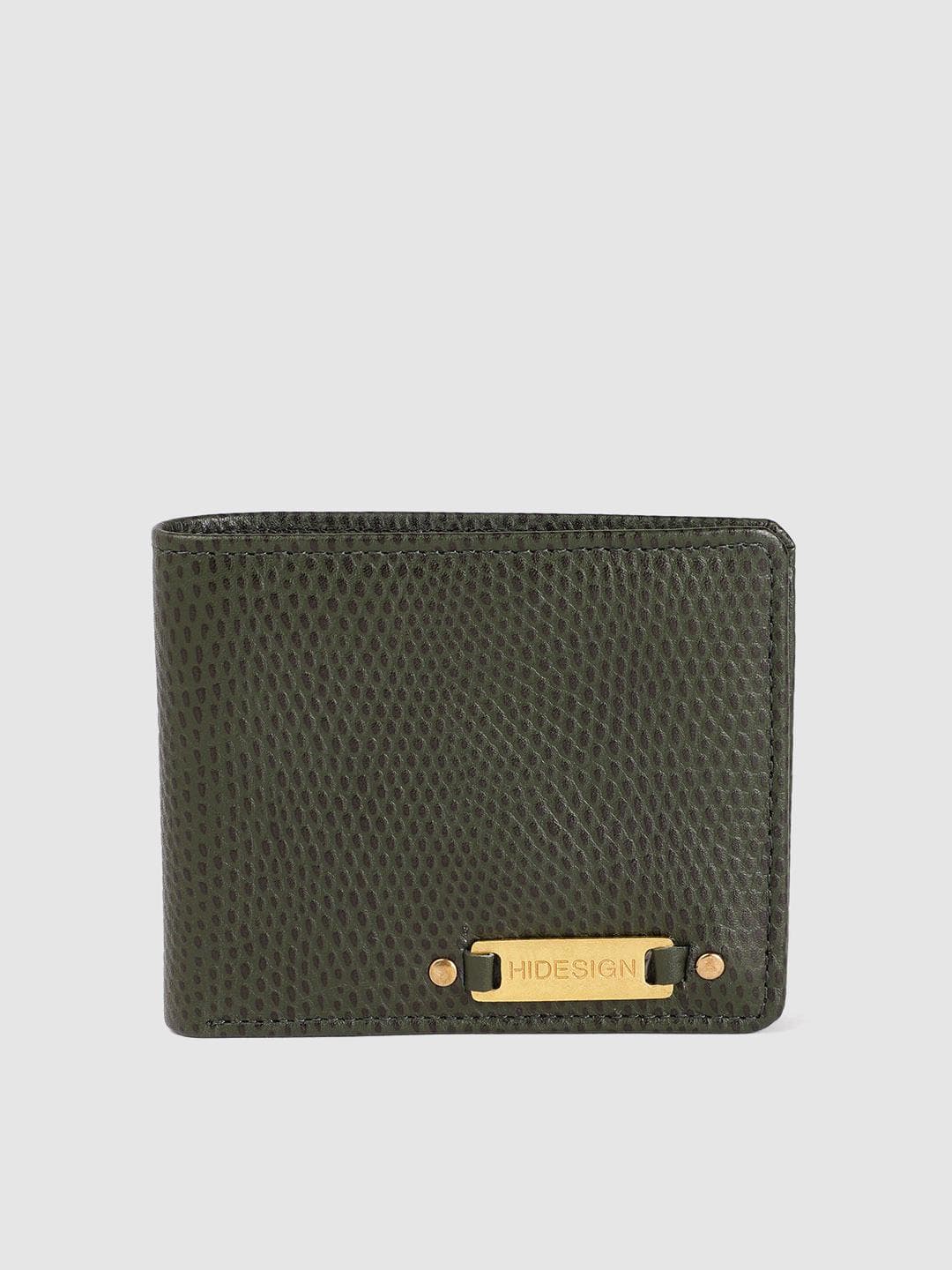 Hidesign Men Textured Leather Two Fold Wallet
