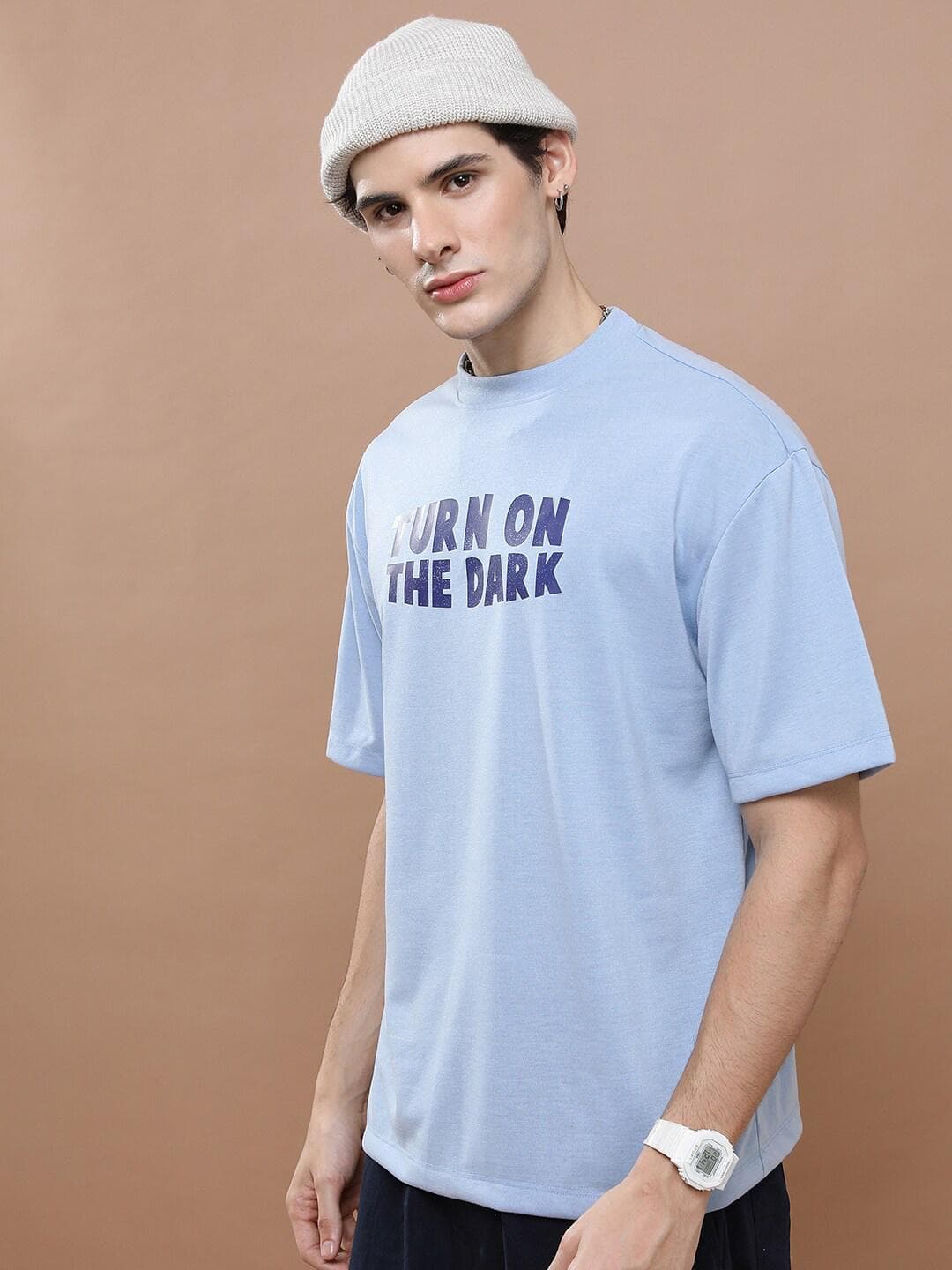 HIGHLANDER Unisex Typography Printed Drop Shoulder Oversized T-Shirt