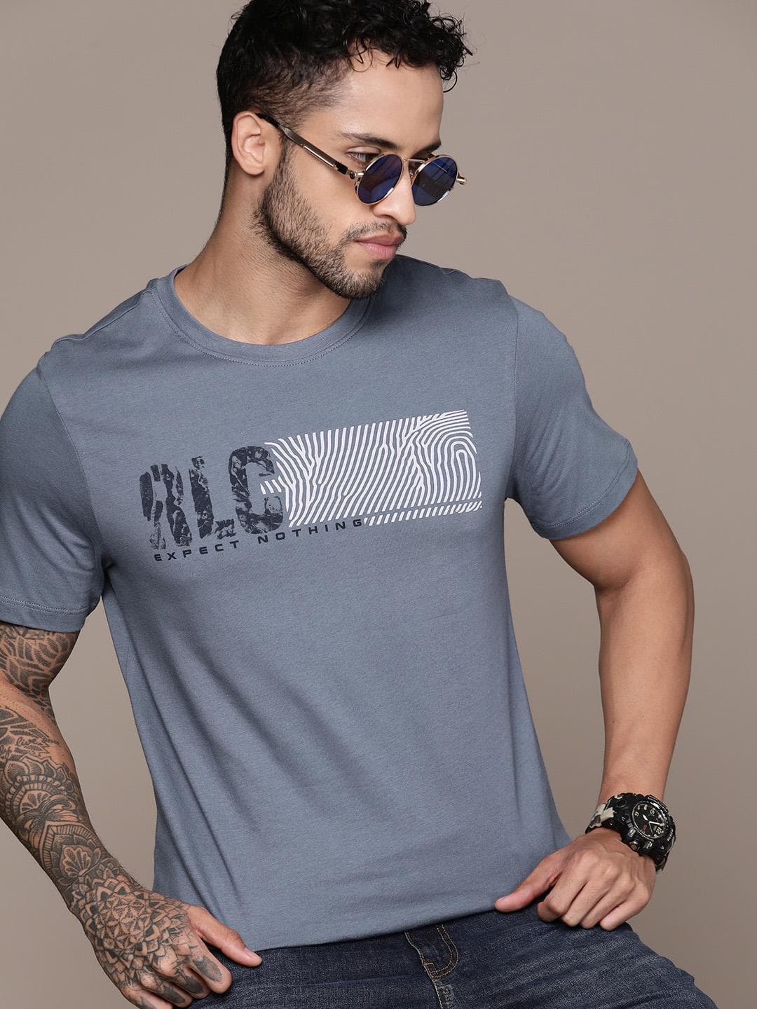 The Roadster Lifestyle Co. Graphic Printed Pure Cotton T-shirt