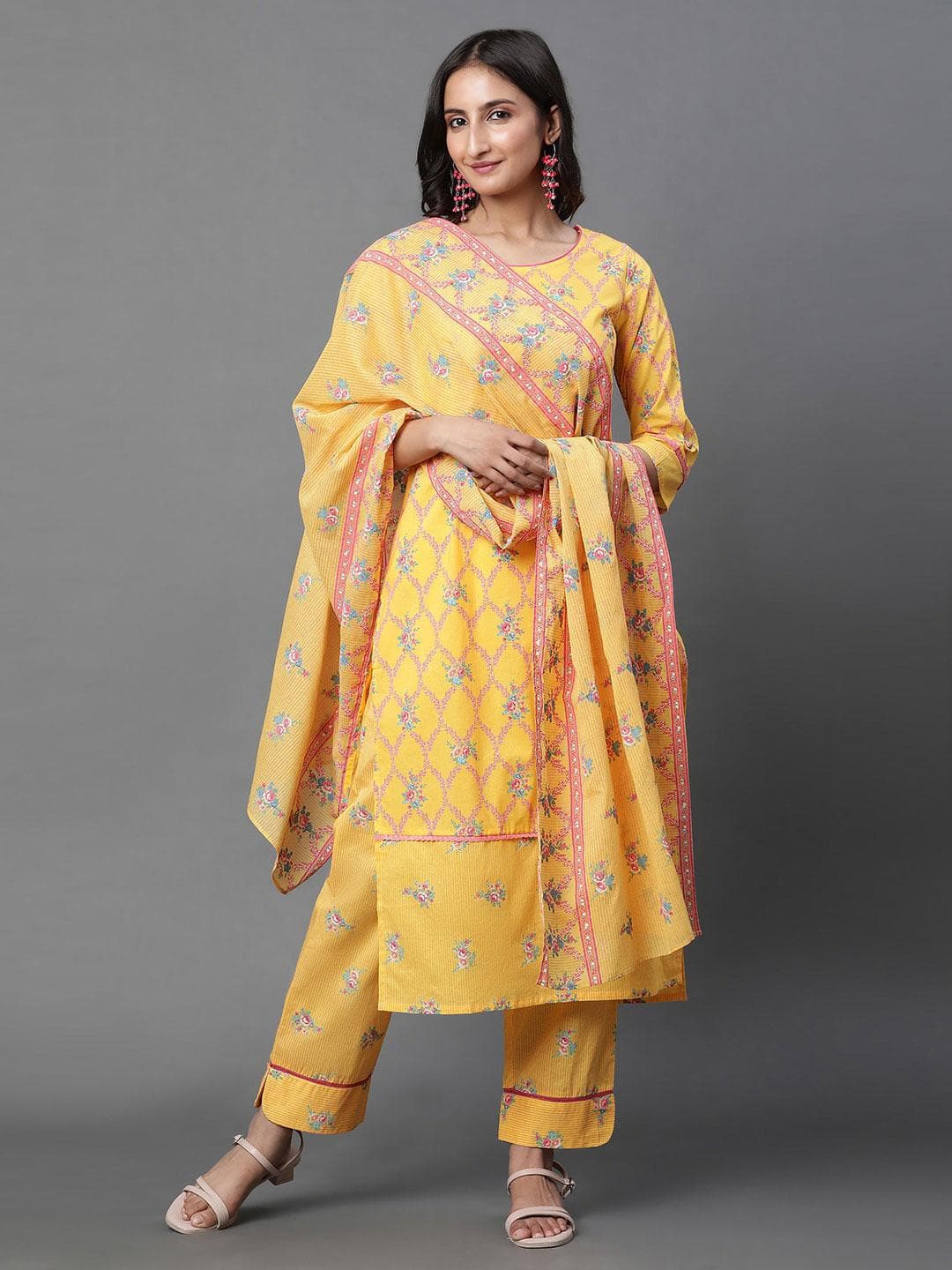 AURELIA Ethnic Motif Printed Pure Cotton Dupatta