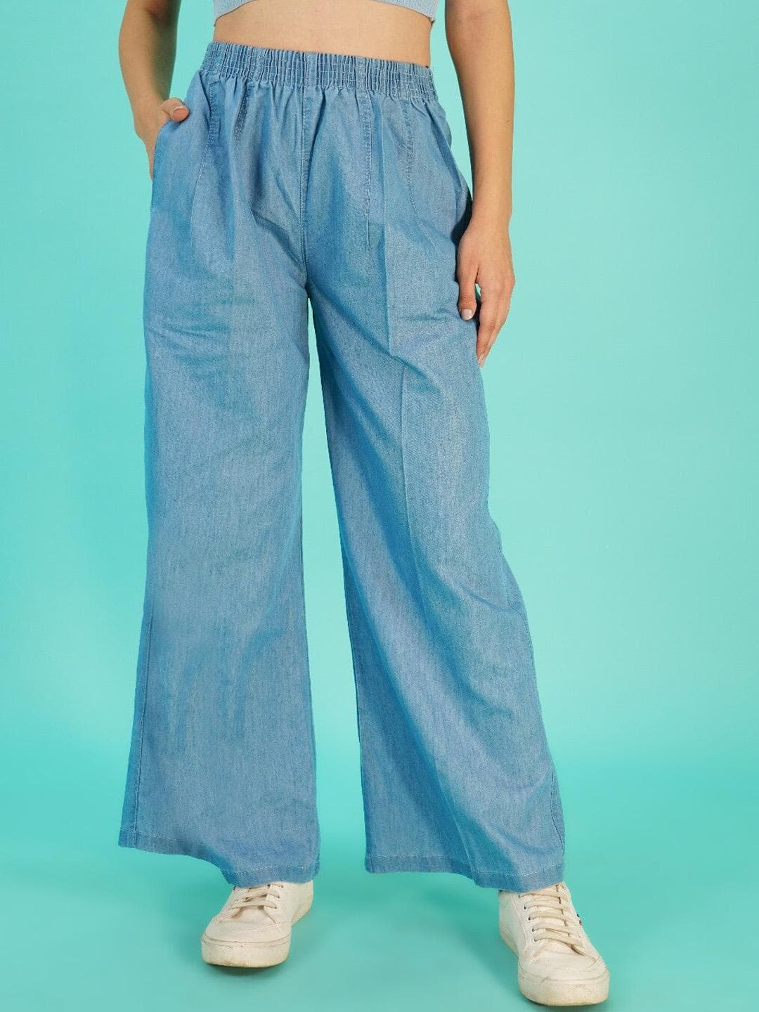 MM-21 Wide Leg Cotton Denim Palazzo