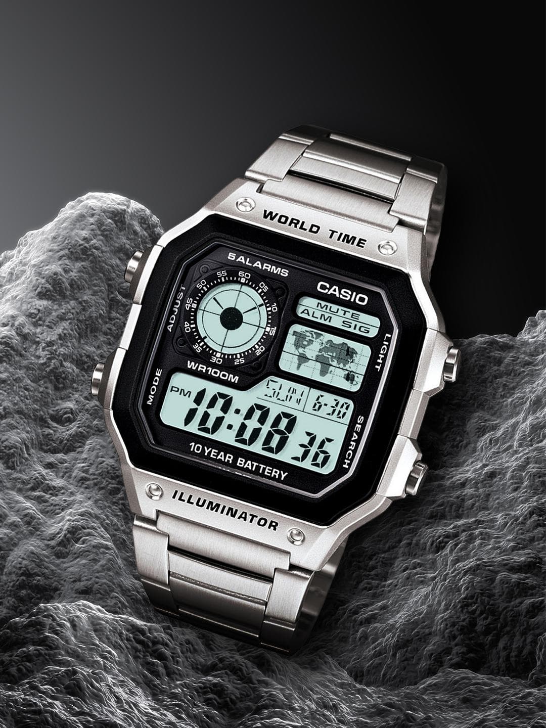 Buy Casio Youth Digital AE 1200WHD 1AVDF Black Digital Dial Metal D099 - - Accessories for Men