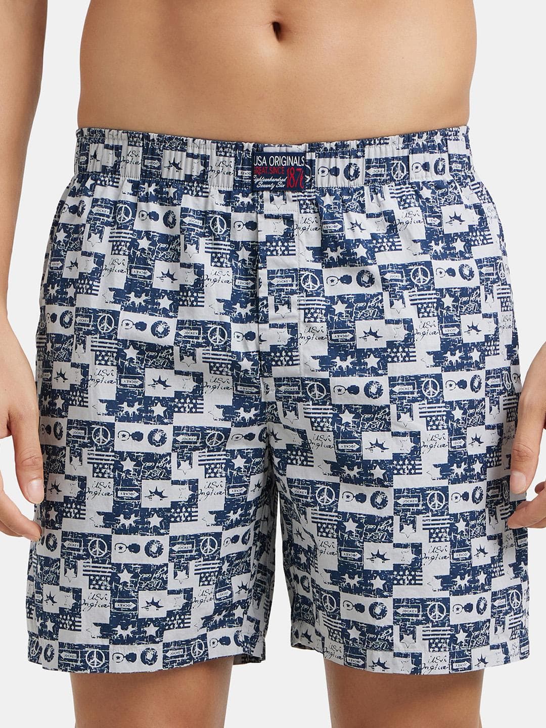 Buy Jockey Combed Mercerized Cotton Woven Boxer With Side Pocket US57 - - Apparel for Men