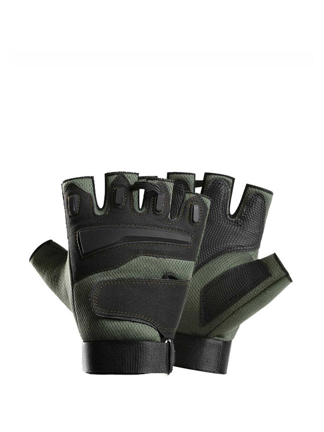 Buy Alexvyan Men Double Velcro Fingerless Anti Skid Protective & Breathable Sports Gloves - - Accessories for Men