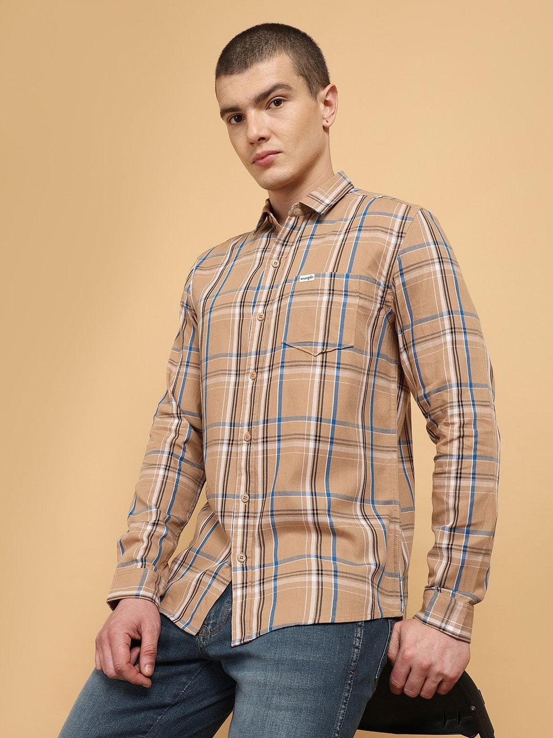 Wrangler Tartan Checked Cotton Casual Shirt