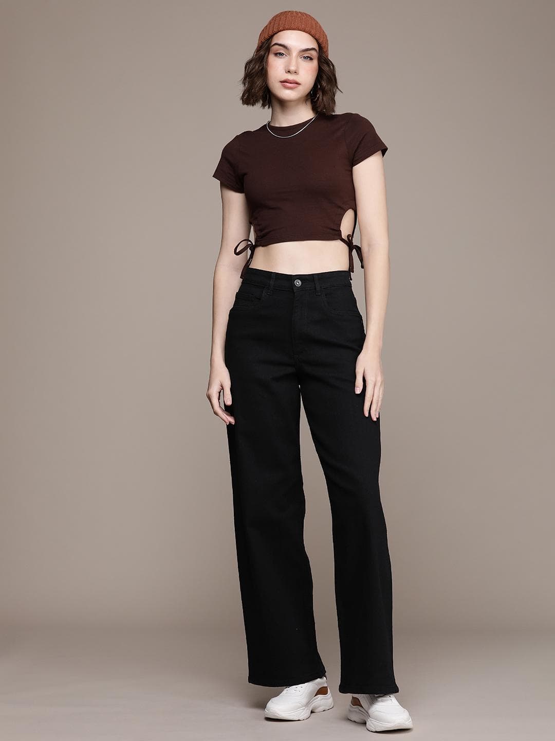 The Roadster Life Co. Women Wide Leg High Rise Stretchable Jeans