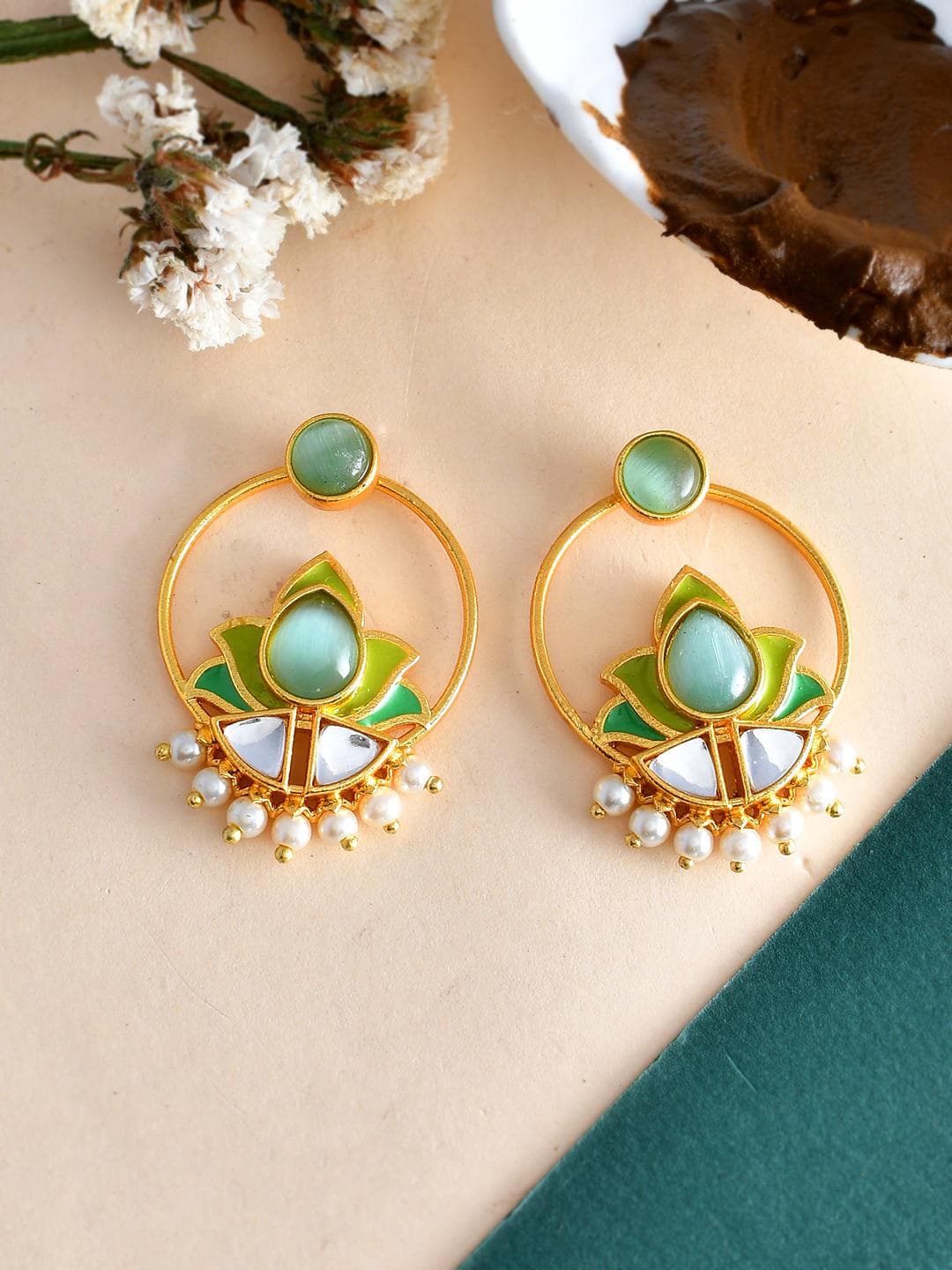 Buy Forever More Lotus Inspired Hoop Earings - - Accessories for Women