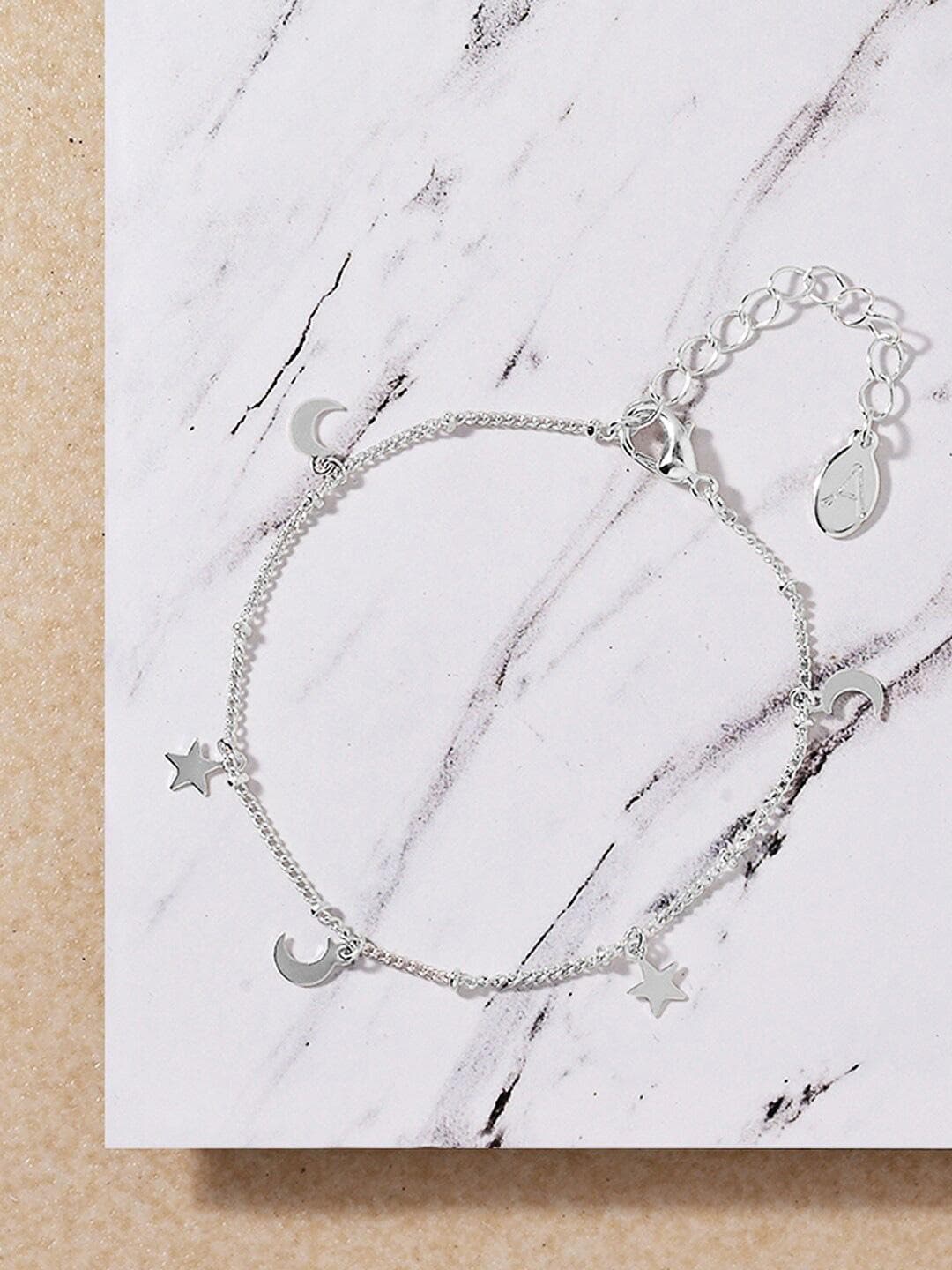 Accessorize London Women's Stars And Moon Bracelet Silver