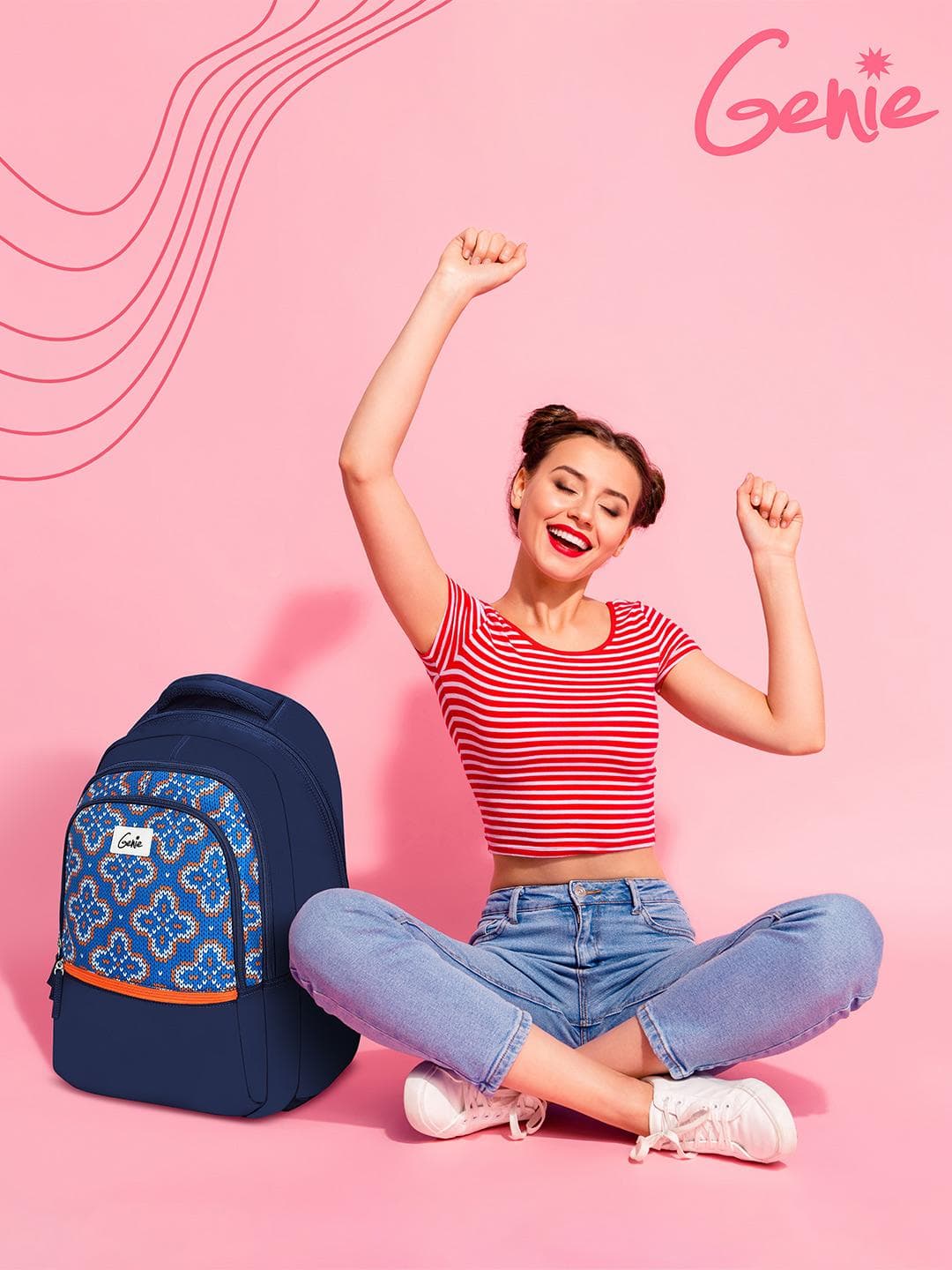 Genie Women Graphic Printed Backpack