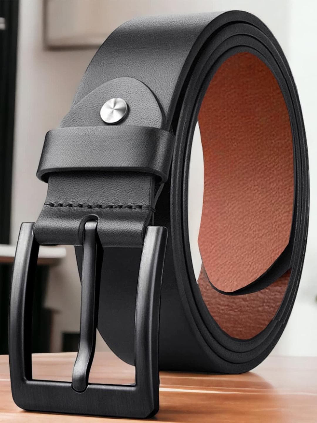 Buy The Roadster Lifestyle Co. Men Black Leather Formal Belt - - Accessories for Men