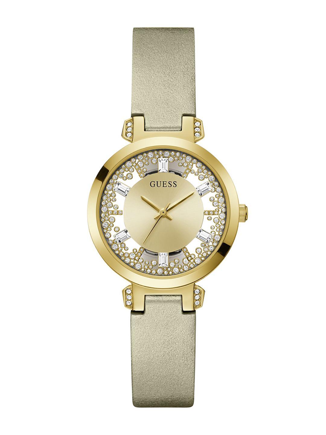 Buy GUESS Round 38mm Champagne Dial Analog Women Watch GW0535L4 - - Accessories for Women