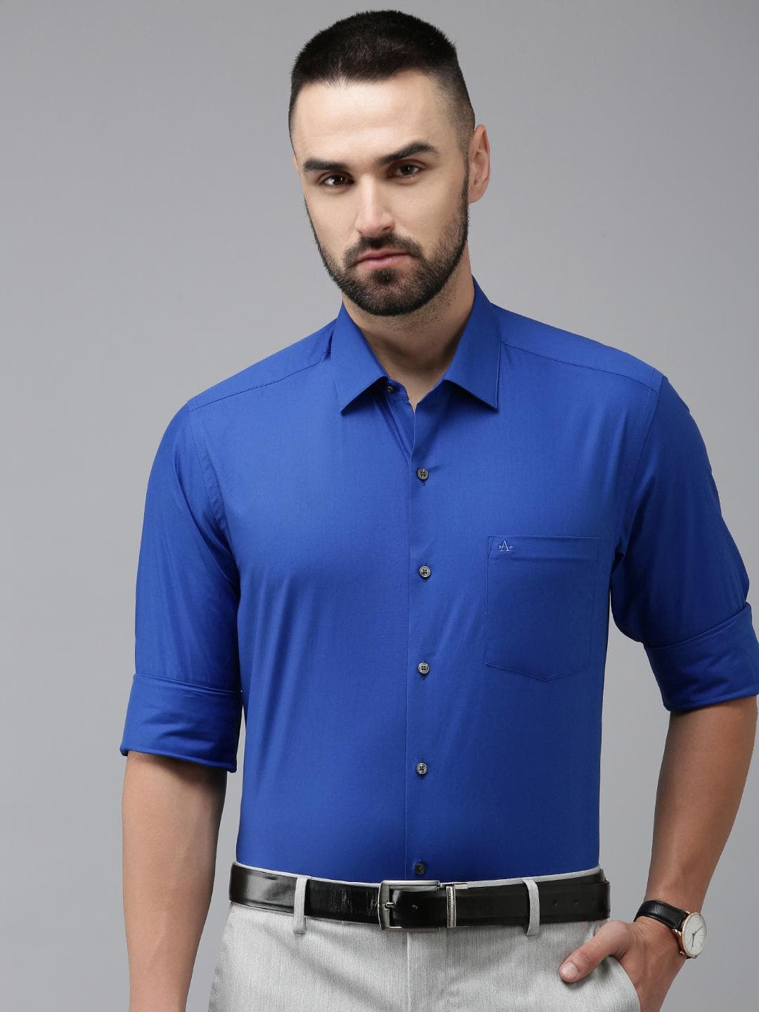 Arrow Pure Cotton Manhattan Slim Fit Opaque Formal Shirt