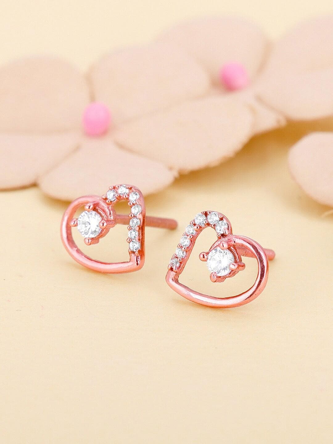 Buy GIVA Rose Gold Plated 925 Sterling Silver Contemporary Studs Earrings - - Accessories for Women