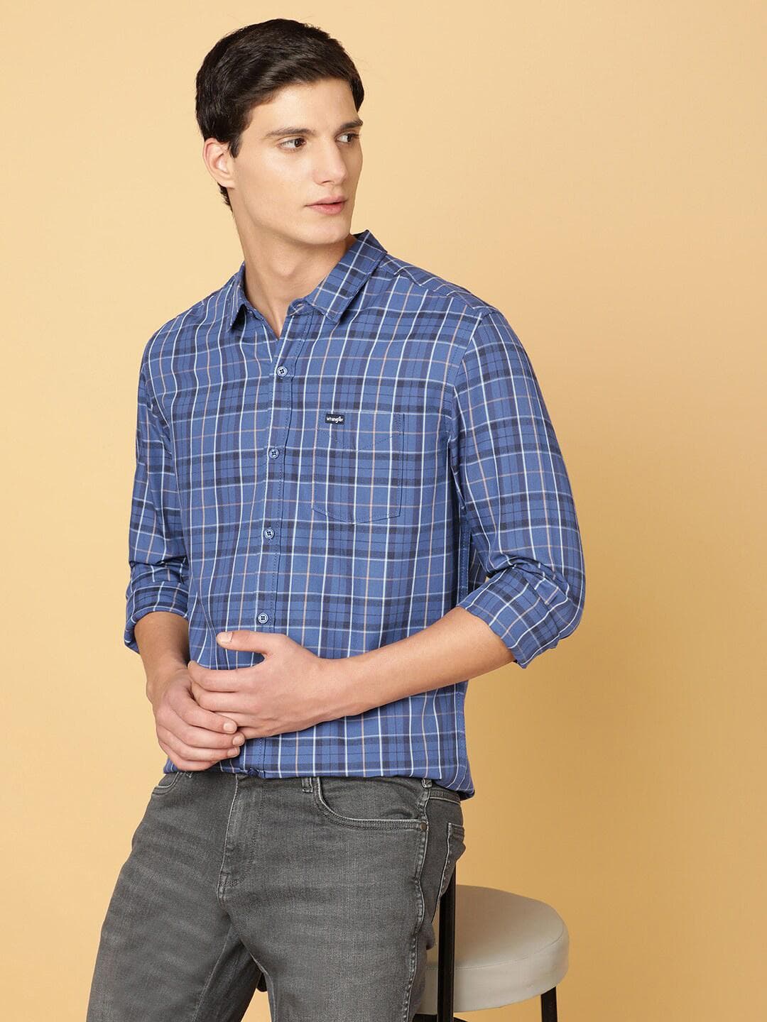 Wrangler Standard Tartan Checked Pure Cotton Casual Shirt