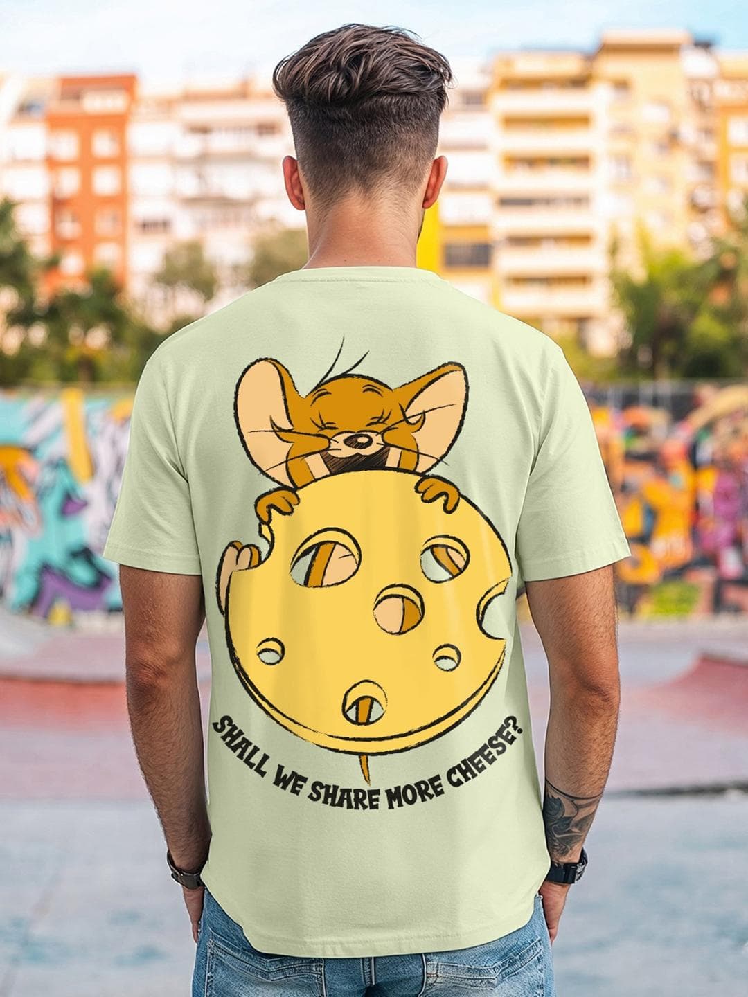 Bewakoof Green Tom & Jerry Printed Pure Cotton T-shirt