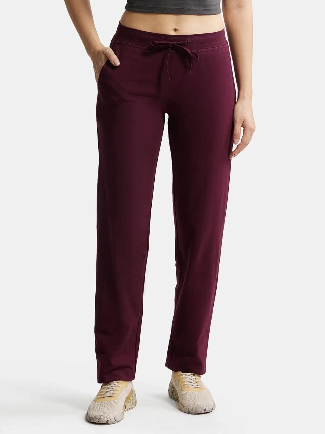 Jockey Super Combed Cotton Stretch Relaxed Fit Trackpant With Side Pockets-1302