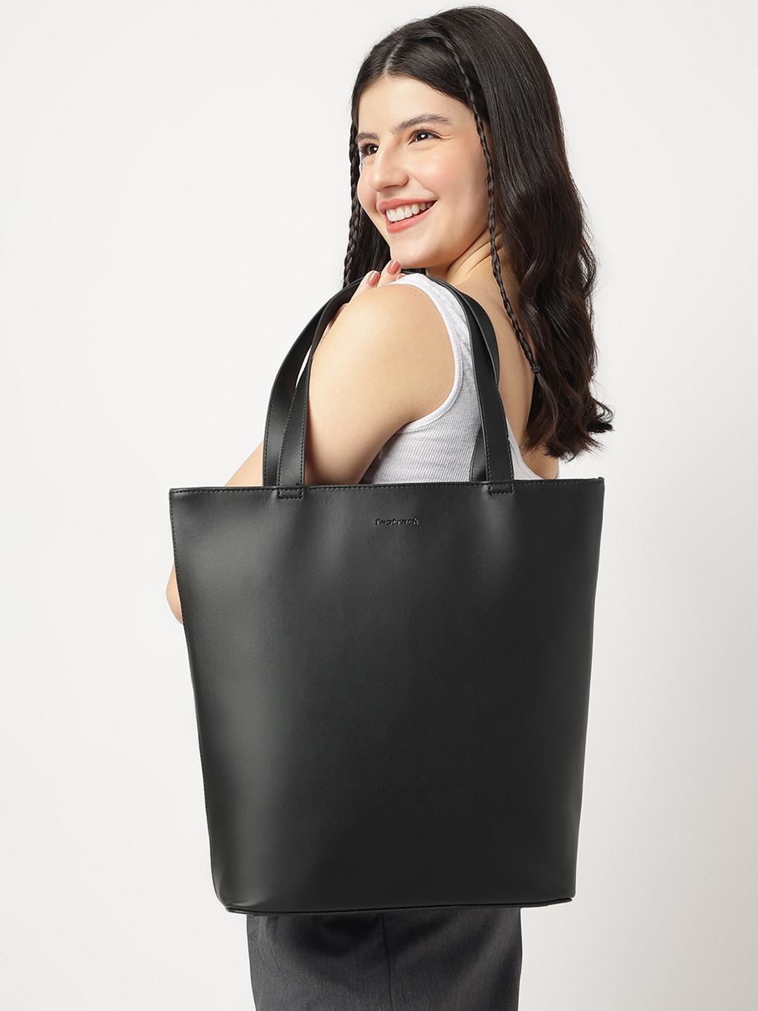 Buy Fastrack Women Black College Tote Bag Fits Upto 14