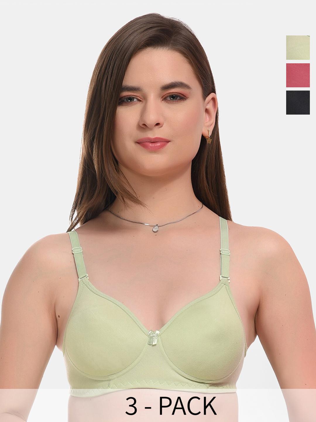 Buy ESOROUCHA Pack Of 3 Full Coverage Lightly Padded Bra With All Day Comfort - - Apparel for Women