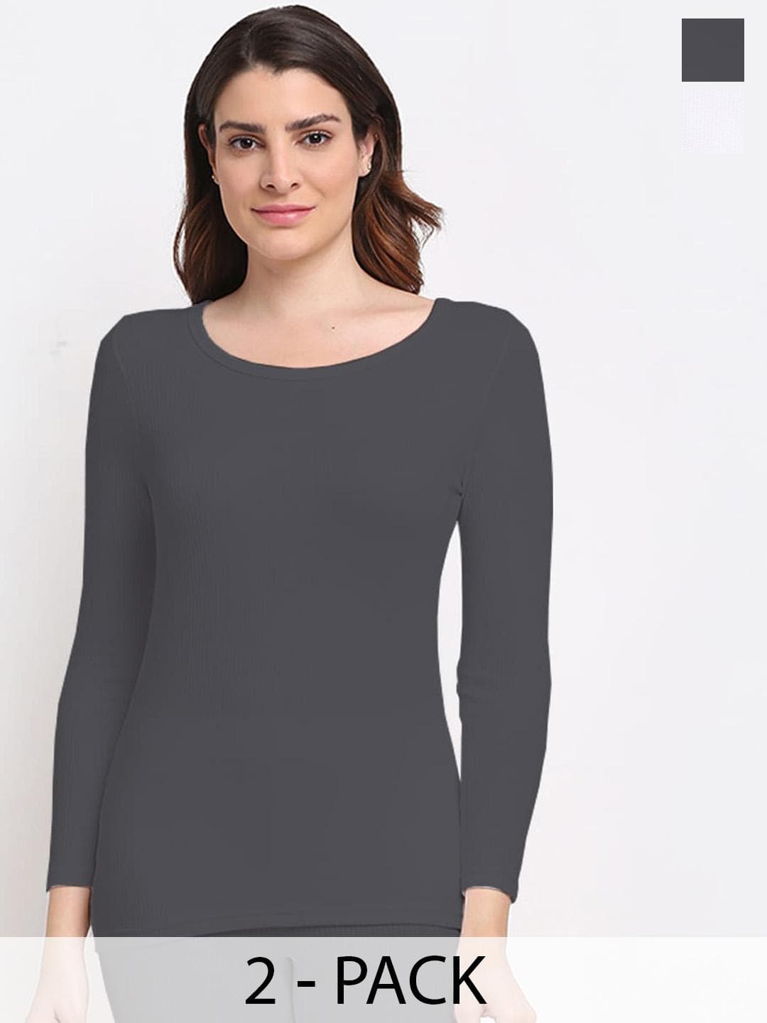 Aerowarm Pack Of 2 Ribbed Thermal Tops