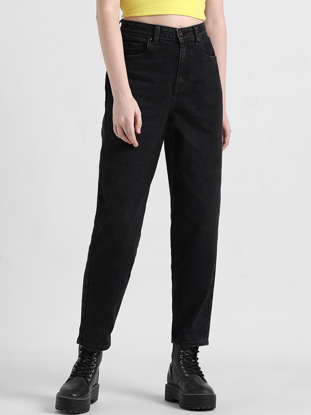 ONLY Women Straight Fit High-Rise Pure Cotton Jeans