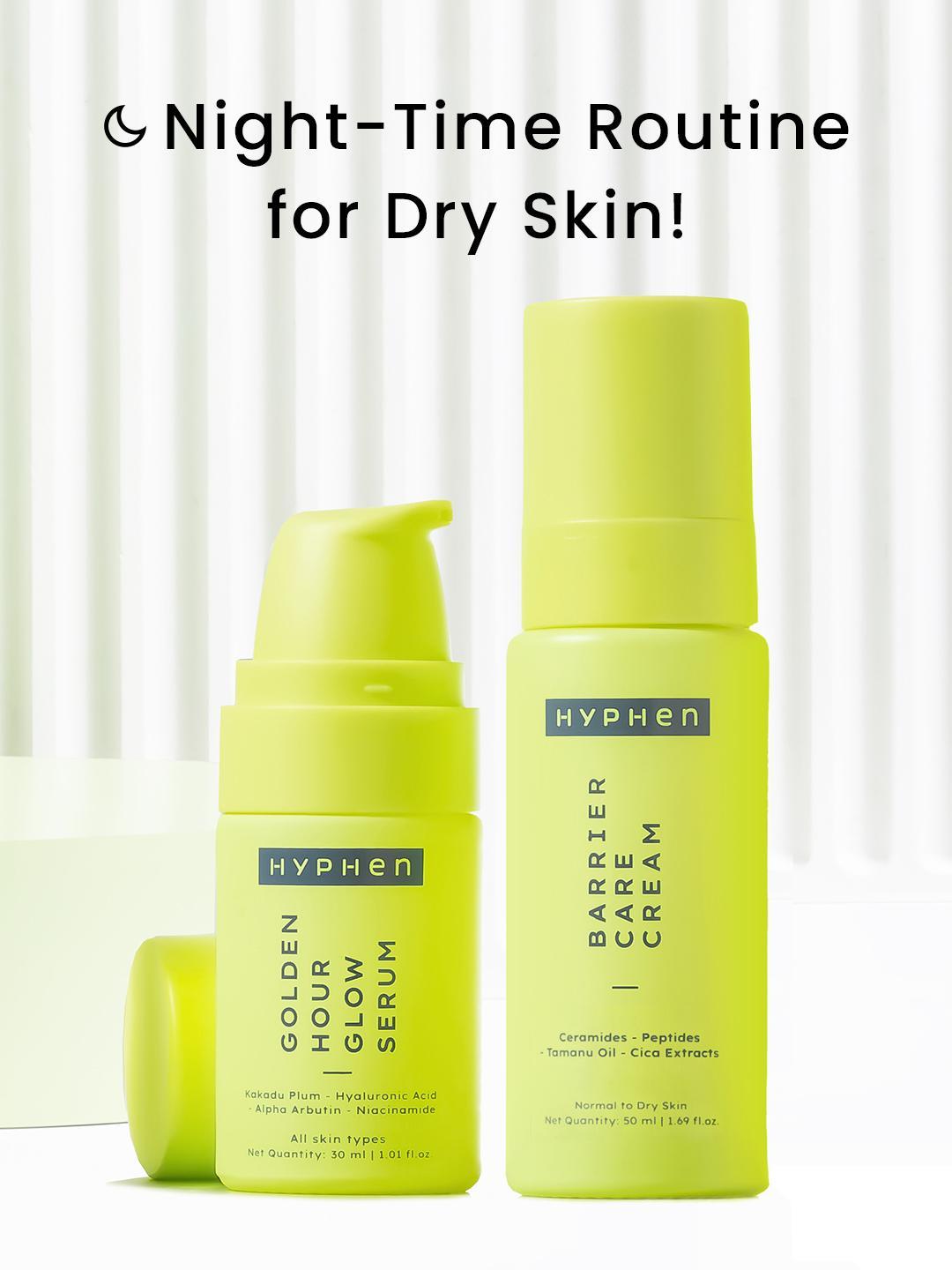 Buy Hyphen Daily Night Care Routine For Normal To Dry Skin With Face Serum & Face Cream - - Personal Care for Unisex