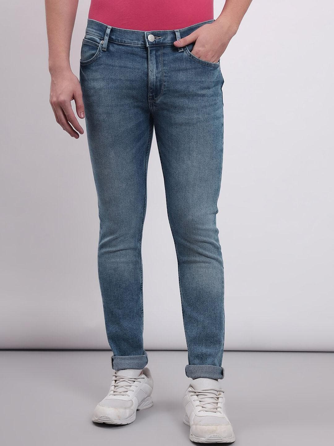 Lee Men Bruce Skinny Fit Clean Look Light Fade Jeans