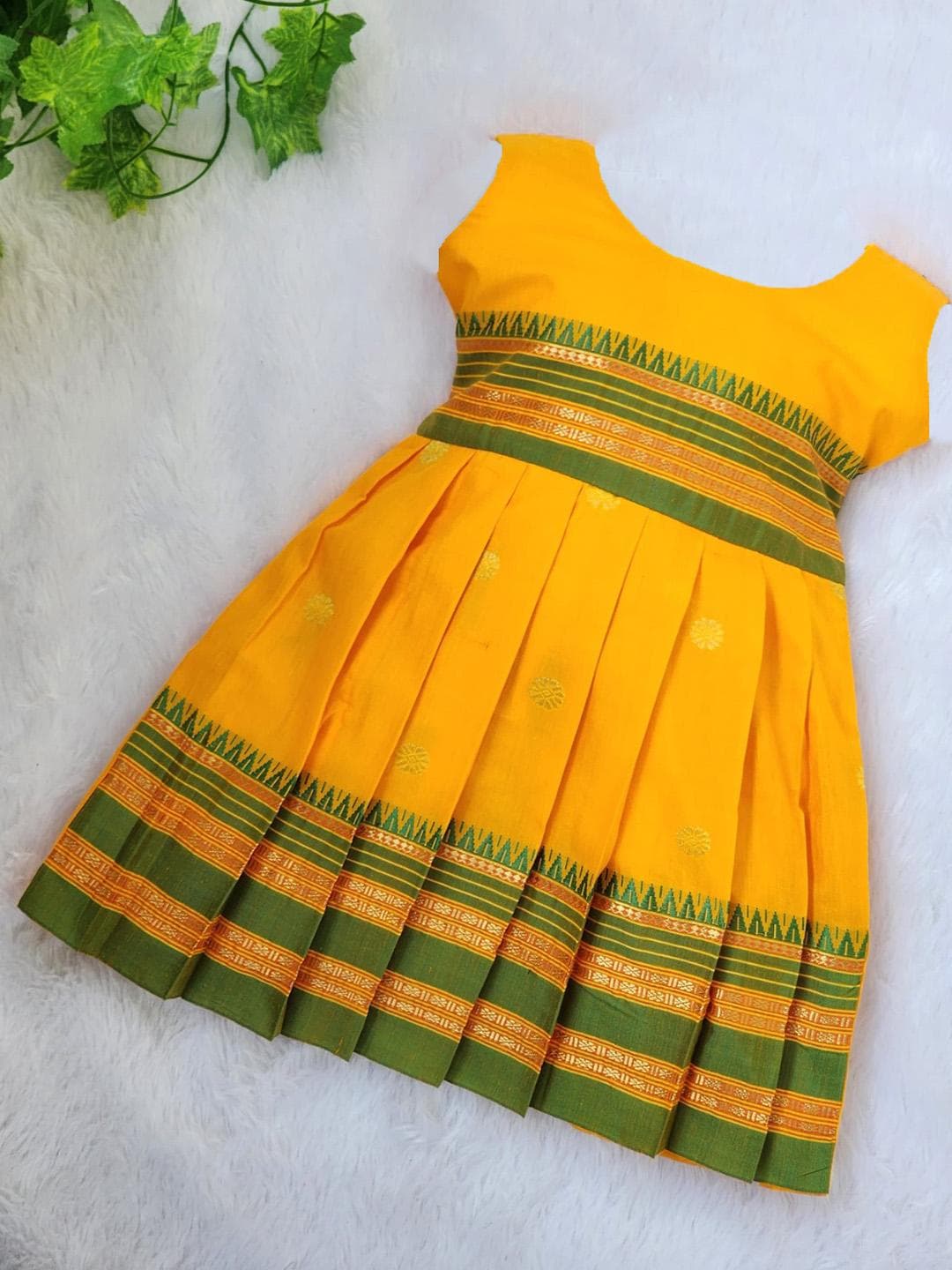 Buy BAESD Girls Floral Self Design Cotton Pleated Fit & Flared Maxi Ethnic Dresses - - Apparel for Girls
