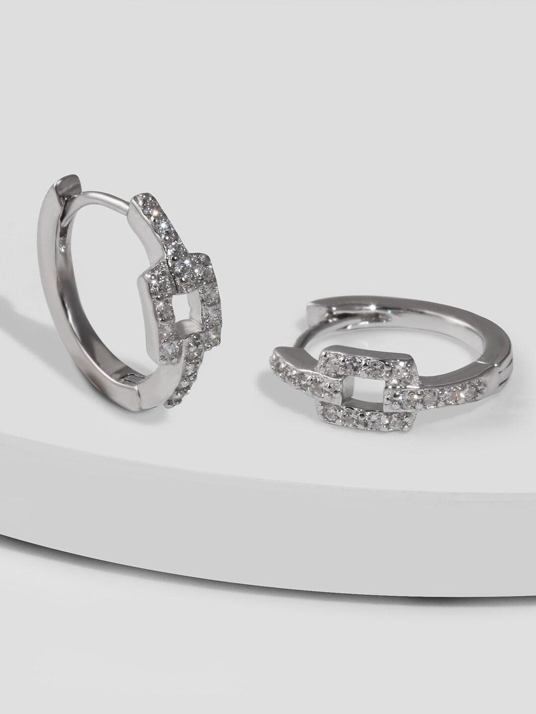 Buy GIVA 925 Silver Sparkling Loop Hoop Earrings - - Accessories for Women