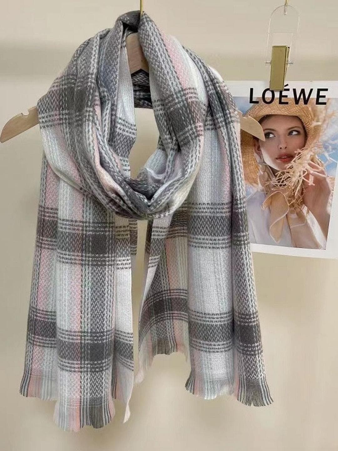 Alexvyan Checked Woolen Winter Stole