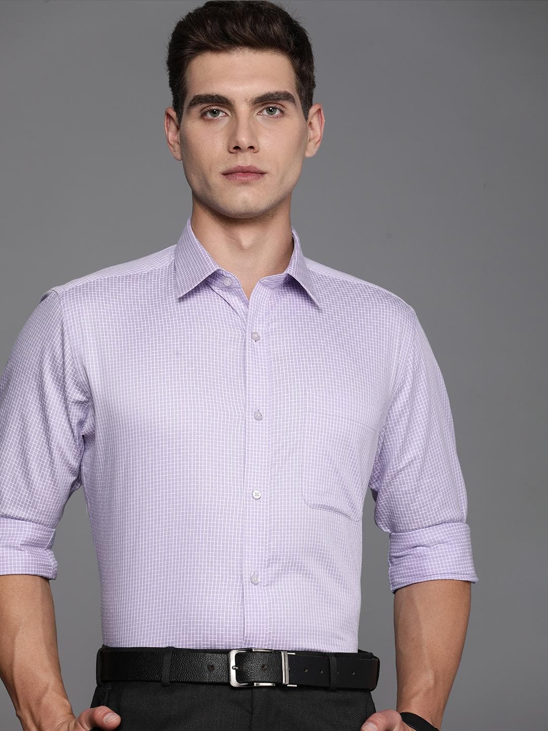 Raymond Pure Cotton Checked Formal Shirt