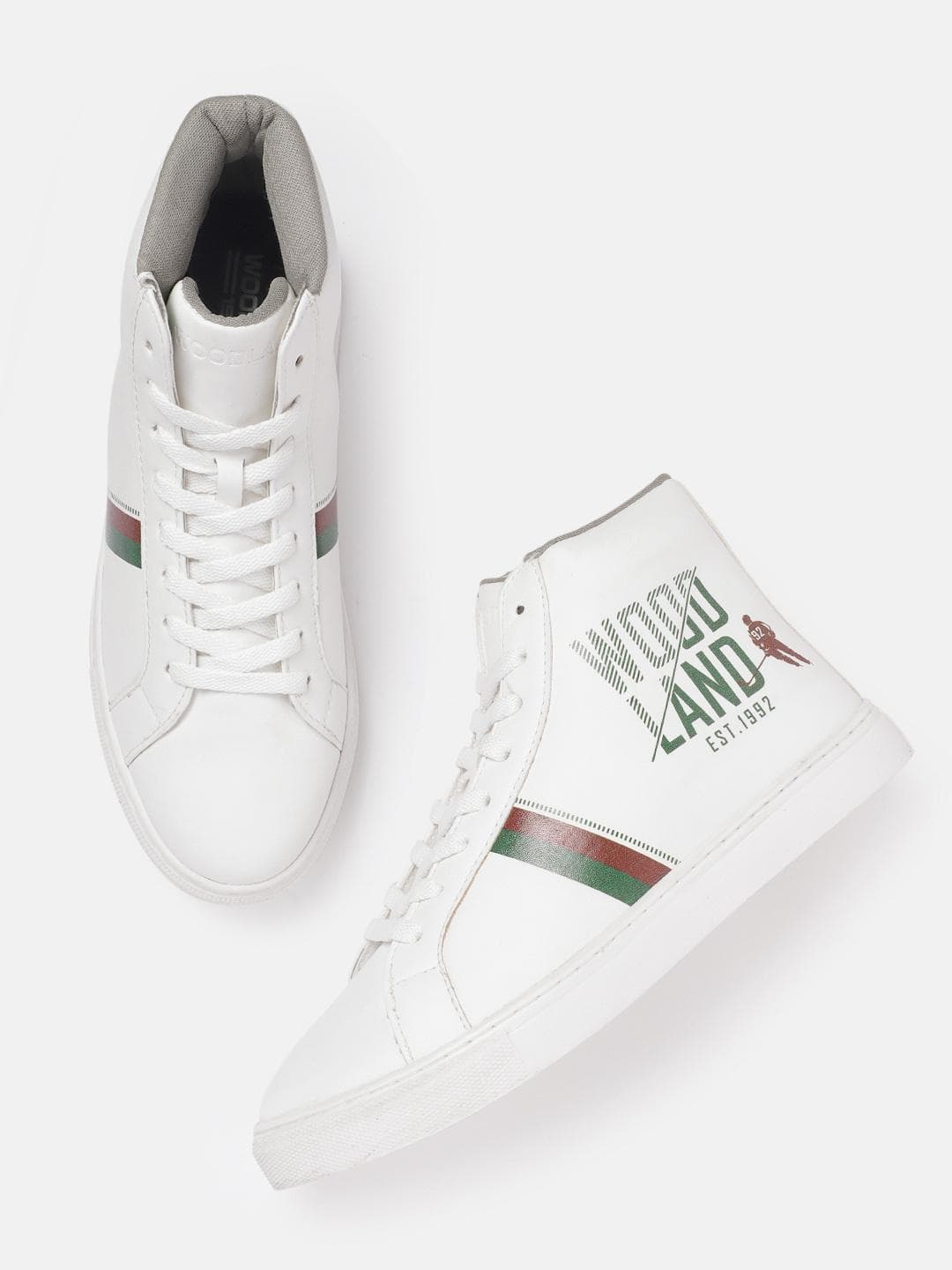 Woodland Men Brand Logo Printed Mid-Top Sneakers