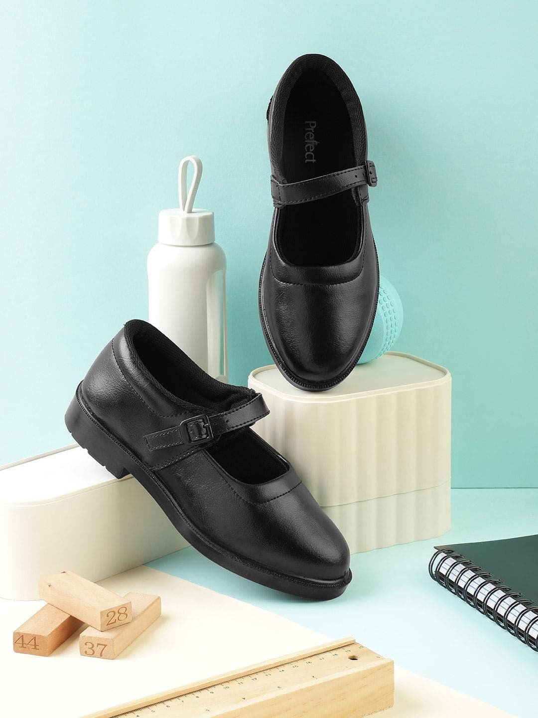 Liberty Prefect Girls Black Buckle School Shoes