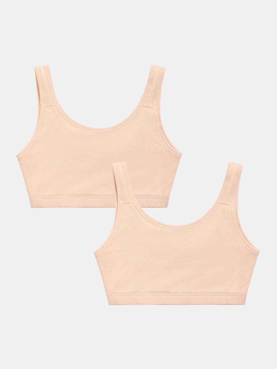 Sillysally Girls Pack of 2 Full Coverage Beginners Sports Bra With All Day Comfort