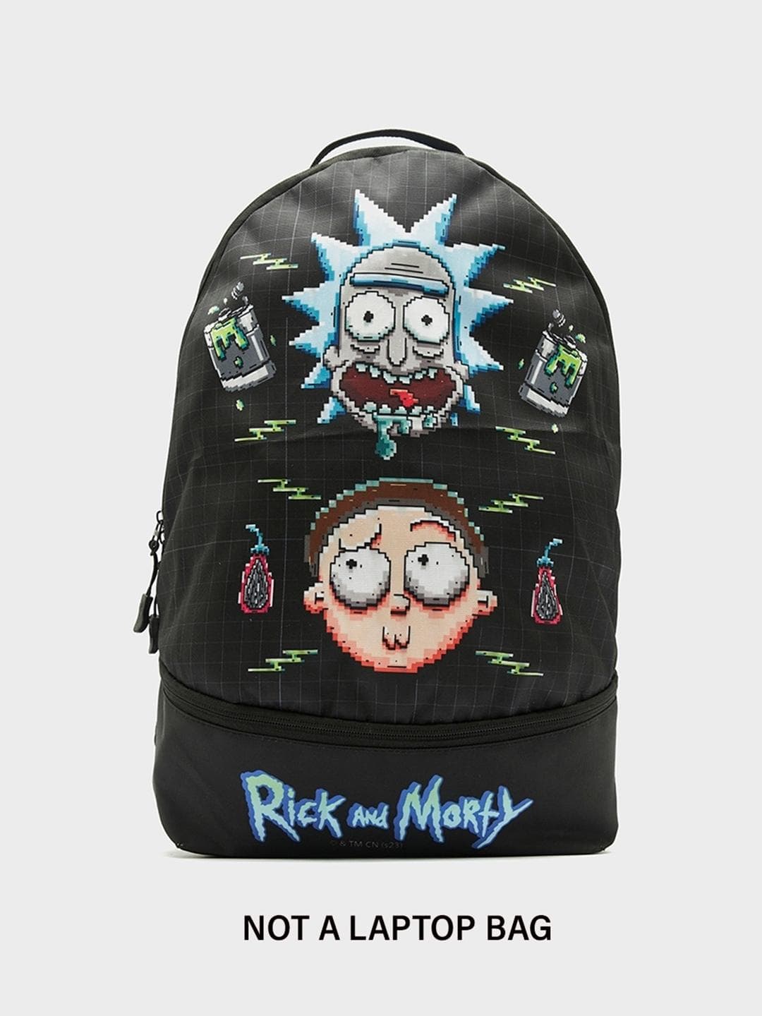 Bewakoof Black Rick & Morty Printed Backpack