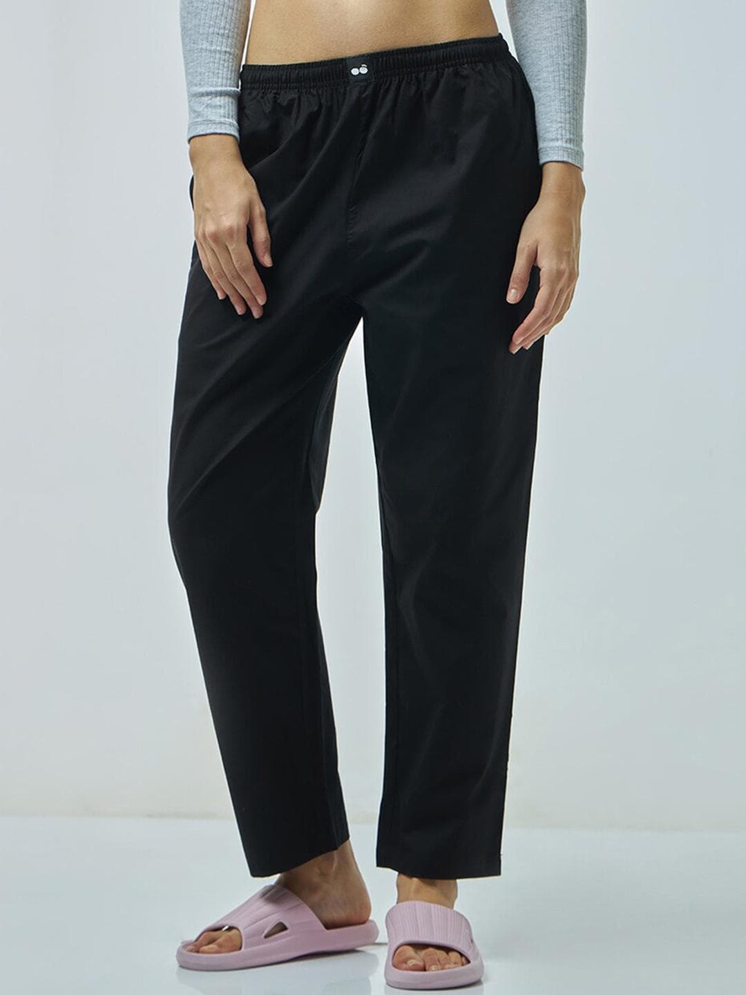 Buy Bewakoof Pure Cotton Straight Leg Lounge Pant - - Apparel for Women