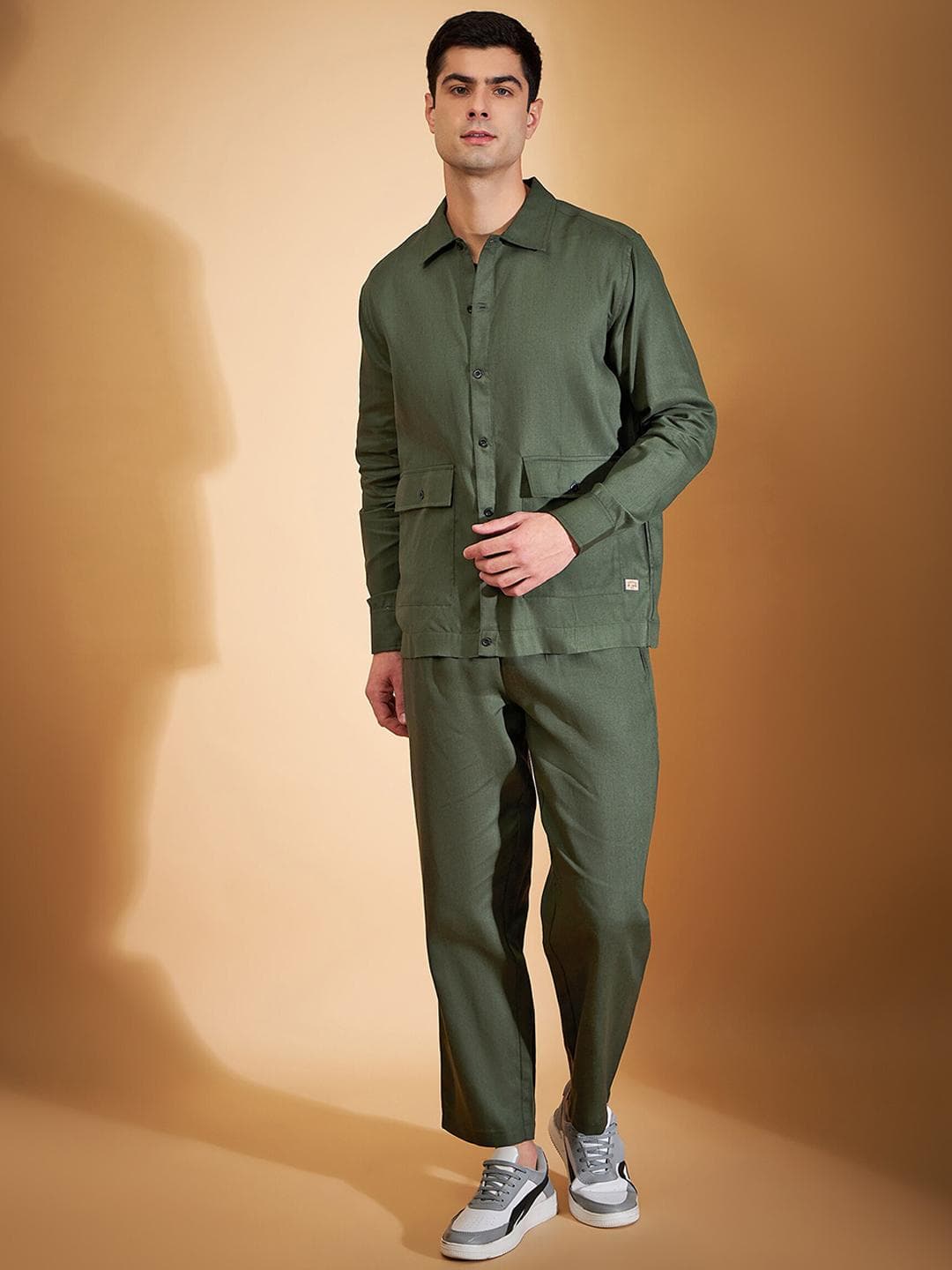 Buy DENNISON Shirt Collar Pure Cotton Shirt With Trousers Co Ords - - Apparel for Men