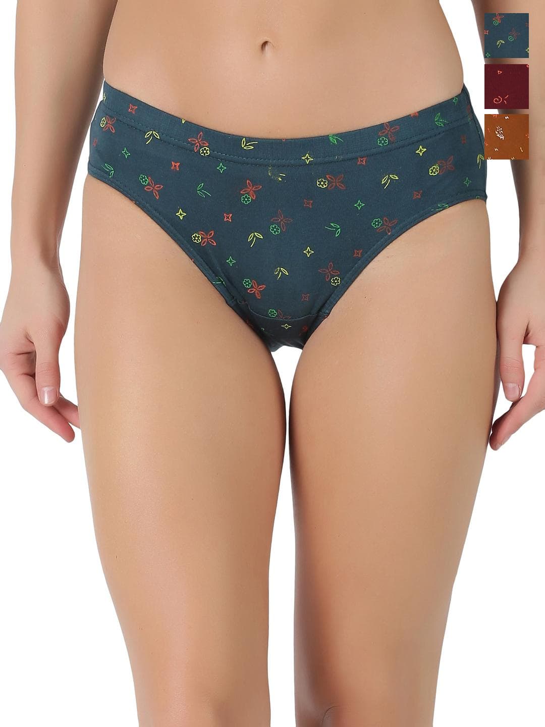 Buy Dollar Lehar Super Combed Cotton Women Printed Hipster Panty Pack Of 3 Assorted - - Apparel for Women