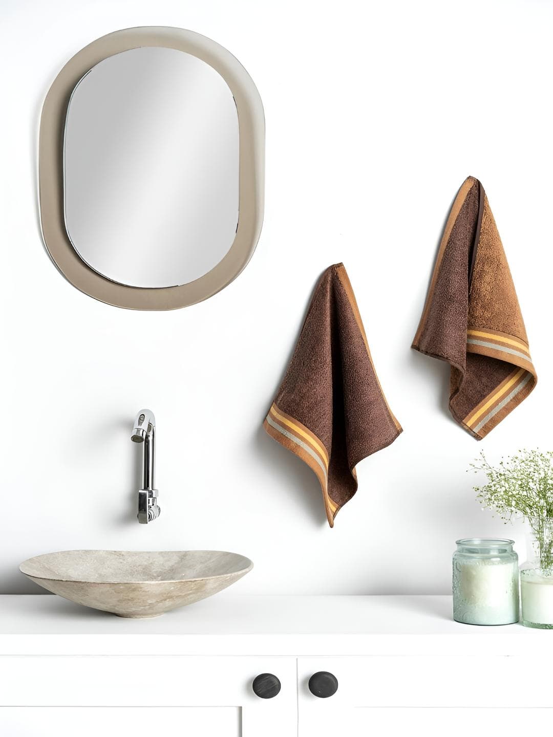 Buy DDecor Brown 500 GSM Cotton Reversible Face Towel - - Home for Unisex