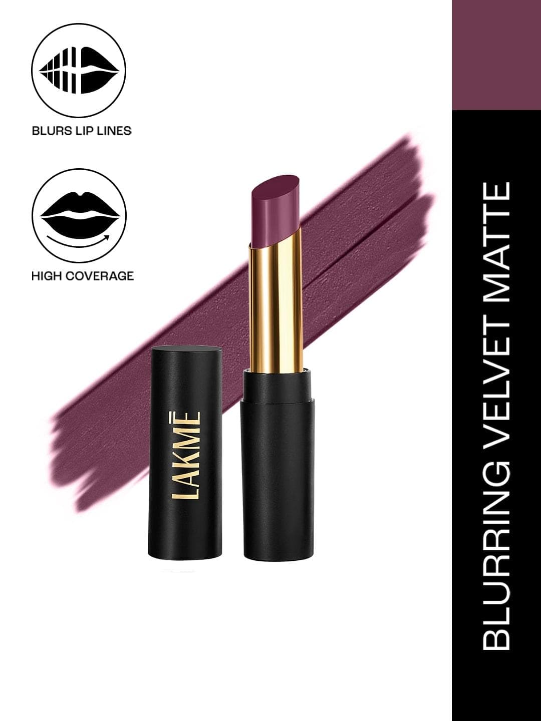 Lakme Absolute Beyond Velvet Matte Bullet Lipstick With Argan Oil 3.4g - 502 Purple Pop