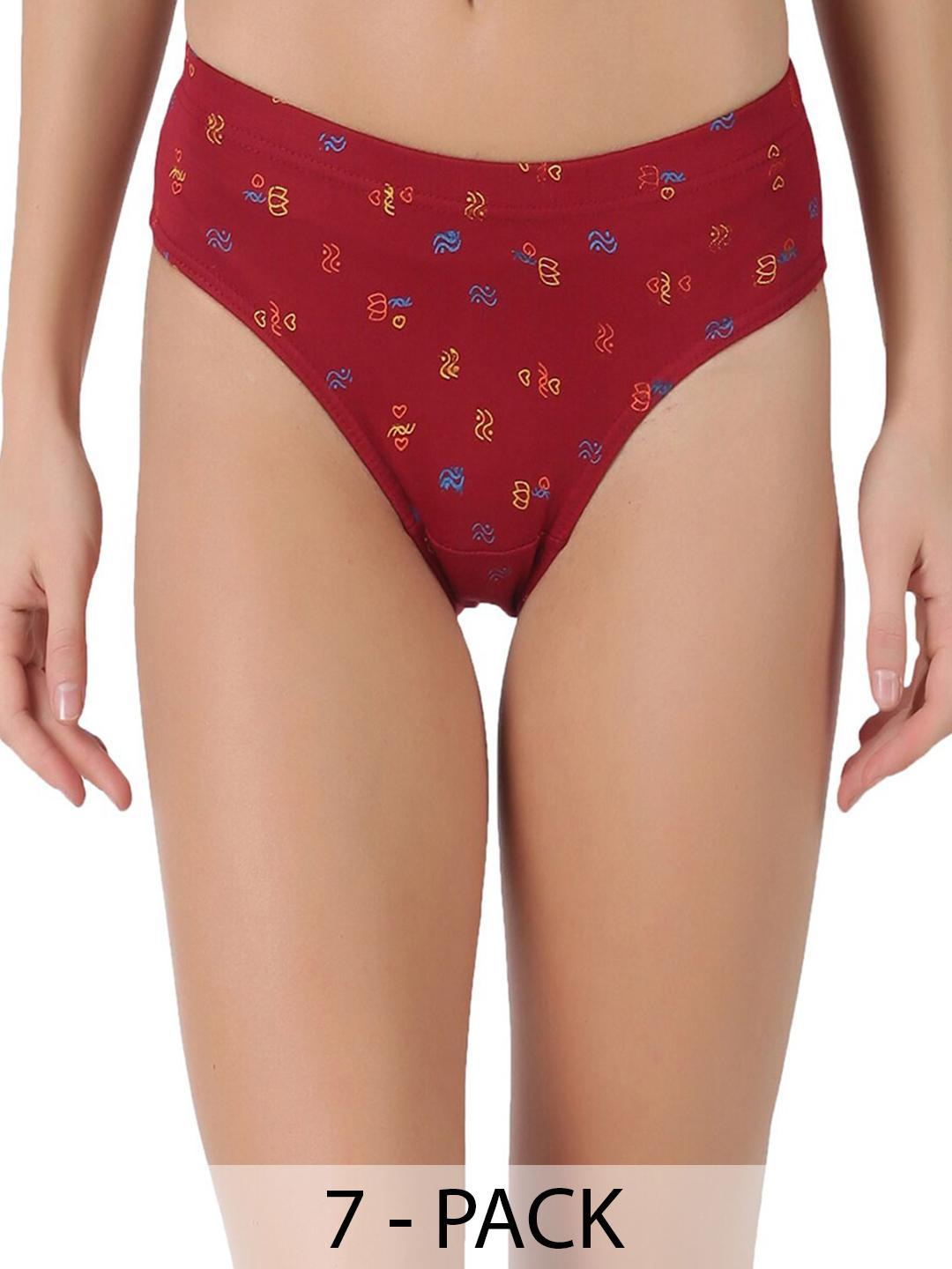 Buy Dollar Lehar Super Combed Cotton Women Printed Hipster Panty Pack Of 7 Assorted - - Apparel for Women