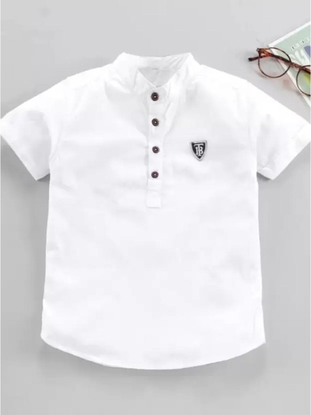 BAESD Boys Premium Mandarin Collar Cotton Casual Shirt