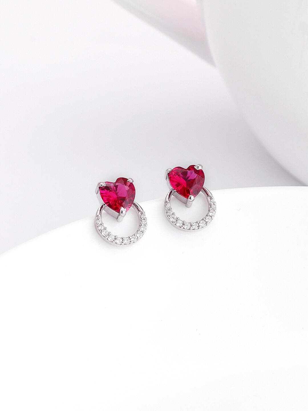 GIVA Rhodium Plated Sterling Silver Studs Earrings