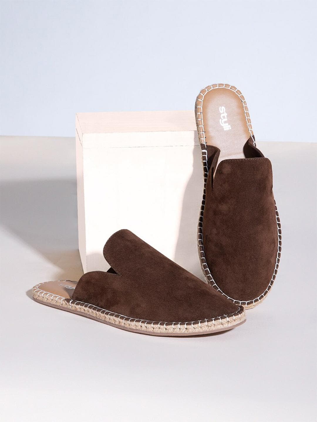 Styli Men Faux Suede Mule Espadrilles